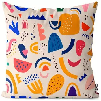 Праздничный чехол на подушку VOID Rainbow Melon, полиэстер, водонепроницаемая подушка для улицы и дома. Размер: 80 x 80 см.