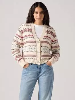 Праздничный кардиган fair isle Levi's, белый/разноцветный