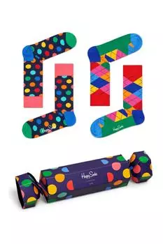Праздничный крекер Big Dot, 2 упаковки Happy Socks, разноцветный