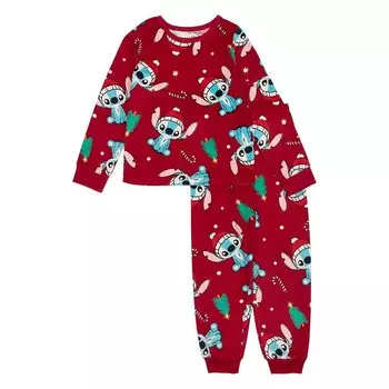 Праздничный пижамный комплект из 2 предметов Disney's Lilo & Stitch для девочек 4–10 лет Licensed Character, красный