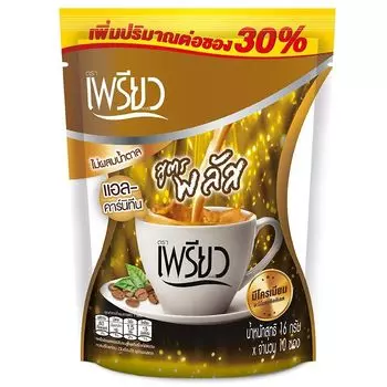 Preaw Растворимый кофе со вкусом L-карнитина, без сахара, 10 пакетиков, Yellow