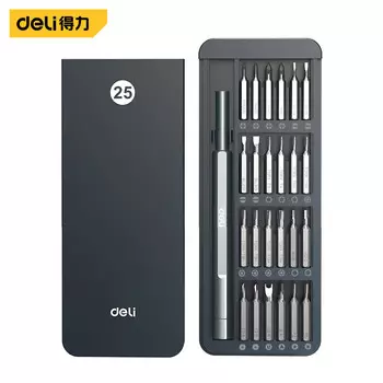 Прецизионная отвертка Deli, набор из 25 предметов, инструменты для разборки и ремонта часов, мобильного телефона, компьютера, 4J00282