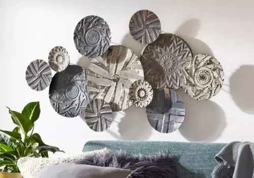 Предмет отделки стен для дома "Каритан", отделка стен, отделка стен, из металла, вид б/у, гостиная Home affaire 110х60х8 см, серый