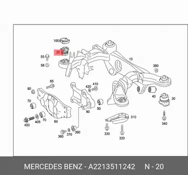 Предняя подушка задней балки / gummilage A2213511242 MERCEDES-BENZ