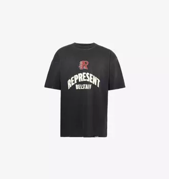 Представляем футболку свободного кроя с короткими рукавами из хлопкового джерси от belstaff Represent, цвет shadow