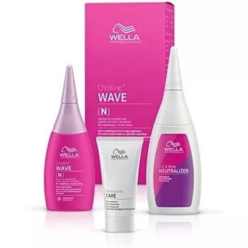 Предварительная завивка 30 мл + креатин + основа Wave N/R 75 мл + нейтрализатор Waves And Curls 100 мл, Wella