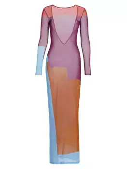 Prelude: платье макси Aama Tales Night Sky House Of Aama, цвет blue maroon