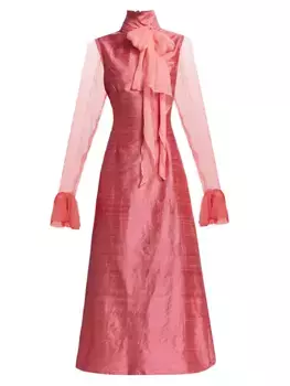 Prelude: шелковое платье макси Aama Tales Gouyave House Of Aama, цвет sherbert