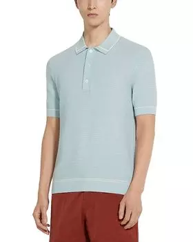 Премиальная хлопковая поло ZEGNA, синий