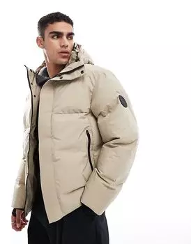 Премиальная куртка-пуховик oversize бежевого цвета Jack & Jones