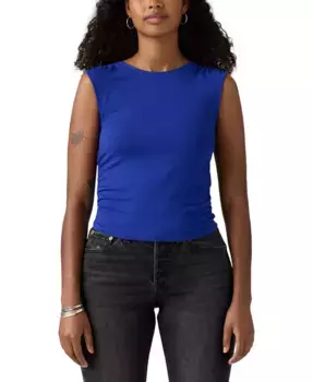 Премиальная женская топ без рукавов с рюшами и кристаллами Levi's, синий