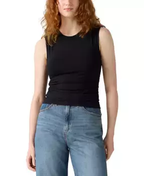 Премиальная женская топ без рукавов с рюшами и кристаллами Levi's, черный