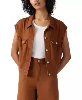 Премиальная женская укороченная жилетка в стиле 90-х Levi's, коричневый