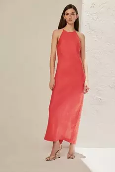 Премиальное платье миди из 100% льна Next, розовый