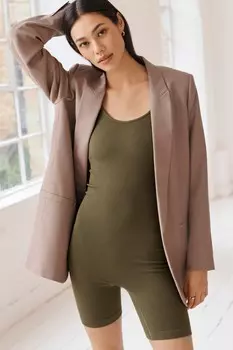 Премиальный комбинезон комбинезон с ребристыми бретельками Next, зеленый