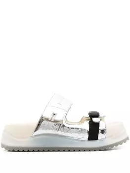 Premiata шлепанцы с эффектом металлик, серебристый