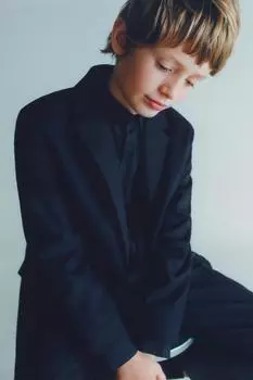 Премиум футболка ZARA, темно-синий