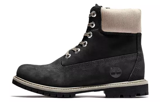 ПРЕМИУМ Коллекция Уличные Ботинки Женские Высокие Черные/Желтые Timberland