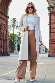 Премиум-пальто удлиненного кроя из смесовой шерсти Sosandar