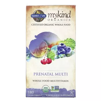 Пренатальные Мультивитамины Garden of Life MyKind Organics, 180 веганских таблеток