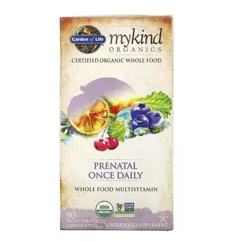 Пренатальные Мультивитамины Garden of Life MyKind Organics, 90 веганских таблеток