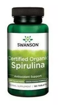 Препарат для очищения организма Swanson Spirulina, 180 шт