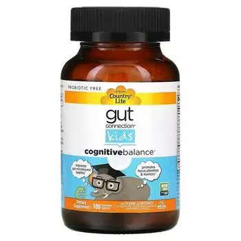 Препарат для памяти и когнитивных функций Country Life Gut Connection Kids, 100 таблеток