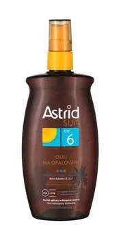 Препарат для загара для тела унисекс SPF6, 200 мл ASTRID Tanning Oil Sun