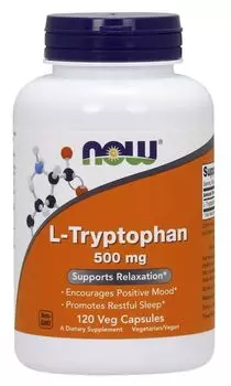 Препарат, поддерживающий нервную систему Now Foods L-Tryptophan 500 mg, 120 шт