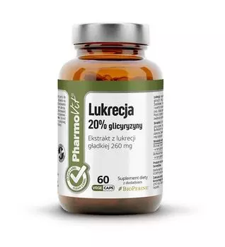 Препарат, поддерживающий пищеварение Pharmovit Clean Label Lukrecja 20% Glicyryzyny Kapsuki, 60 шт