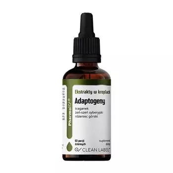Препарат, укрепляющий иммунитет и поддерживающий нервную систему Pharmovit Clean Label Ekstrakty w Kroplach Adaptogeny, 30 мл