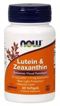 Препарат, укрепляющий зрение Now Foods Lutein & Zeaxanthin, 60 шт