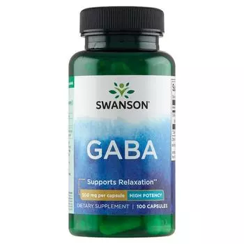 Препарат, улучшающий настроение и физическое состояние Swanson GABA (kwas gamma aminomasowy) 500 mg, 100 шт