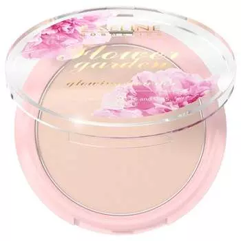 Прессованная осветляющая пудра, 8 г Eveline Cosmetics, Flower Garden
