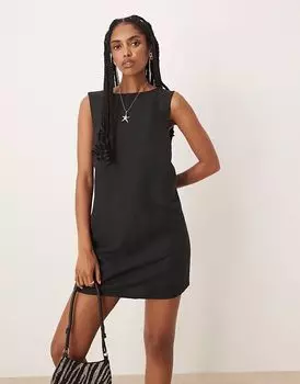 Pretty Lavish двухстороннее мини-платье с пуговицами на спине черного цвета