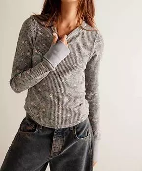 Pretty Little Thermal Топ In Sage Combo Free People