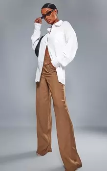 PrettyLittleThing Белая свободная рубашка с карманами спереди с текстурным рисунком