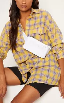 PrettyLittleThing Белая тонкая поясная сумка