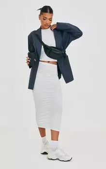 PrettyLittleThing Белая юбка-миди Soft Touch