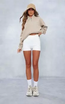 PrettyLittleThing Белые мини-шорты с контурным рисунком