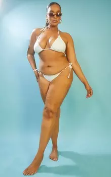 PrettyLittleThing Белые плавки бикини Mix & Match с завязками по бокам