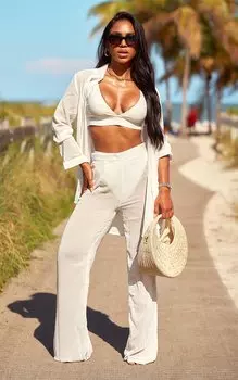 PrettyLittleThing Белые пляжные брюки