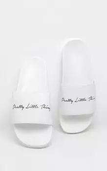 PrettyLittleThing Белые шлепанцы