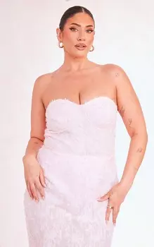 PrettyLittleThing Боди-бандо пыльно-розового цвета с ресницами