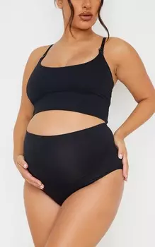 PrettyLittleThing Черные бесшовные трусики с поддержкой для беременных