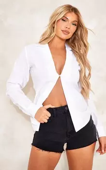 PrettyLittleThing Черные джинсовые шорты с необработанным краем