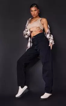 PrettyLittleThing Черные джинсы-бойфренды L32