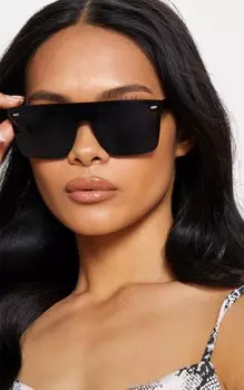 PrettyLittleThing Черные солнцезащитные очки в крупной полимерной оправе с затемненными линзами