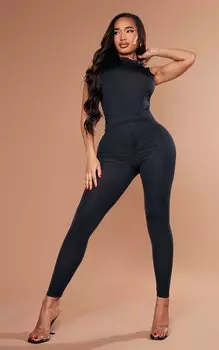 PrettyLittleThing Черные узкие брюки в стиле диско