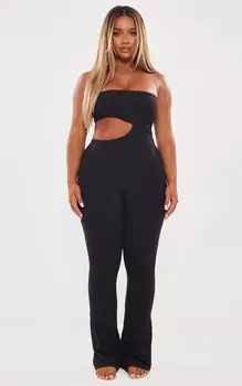 PrettyLittleThing Черный комбинезон-бандо со скульптурным вырезом Shape